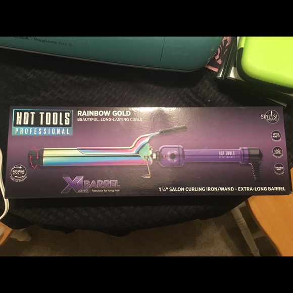 Hot tools rainbow curling iron extra long barrel Clearance